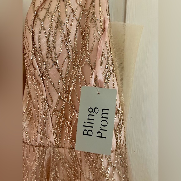 NWT Rose Gold A-Line Wedding or Prom Dress Size 14 -  threedaughtersproperties.com